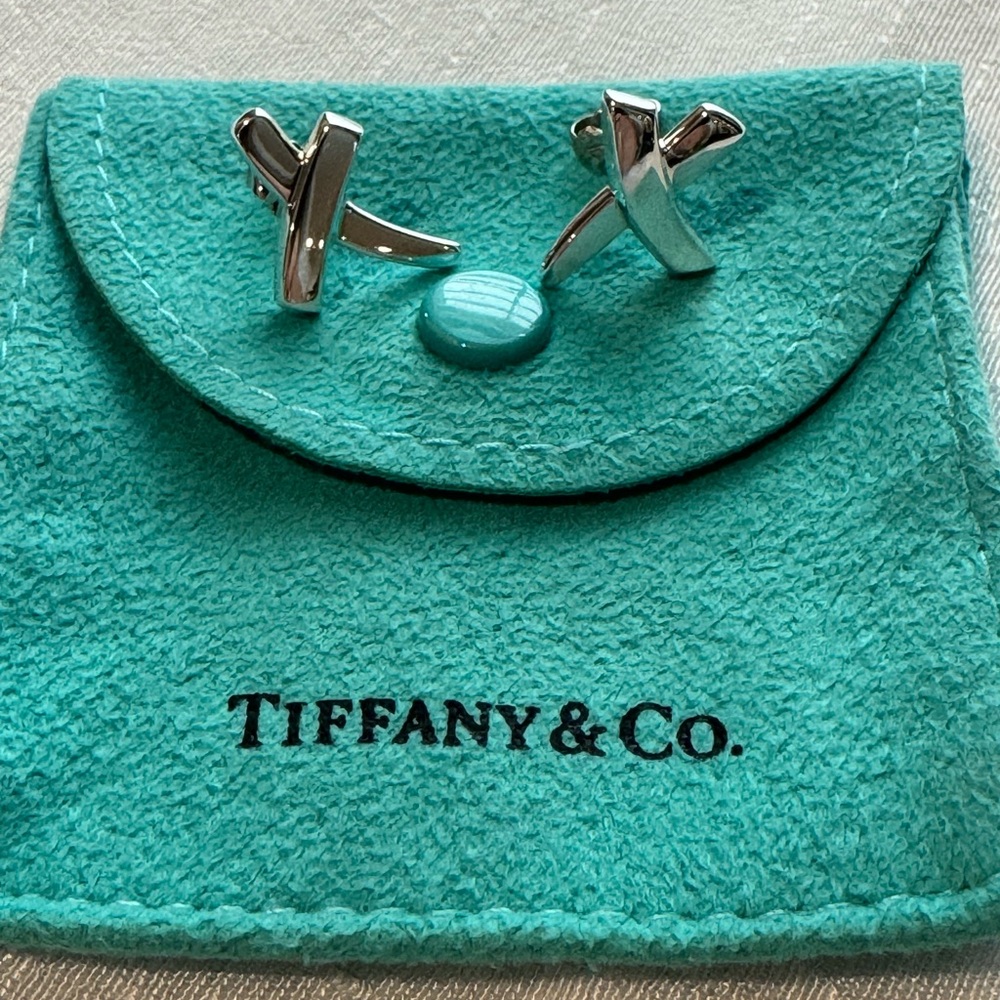 Tiffany & Co. Paloma Picasso Graffiti “X” Earrings Sterling Silver